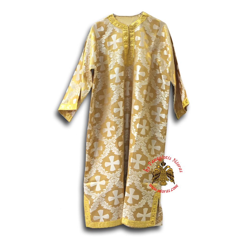 Altar Boy Vestment Ecclesiastical Golden Fabric With Crosses No.83-10